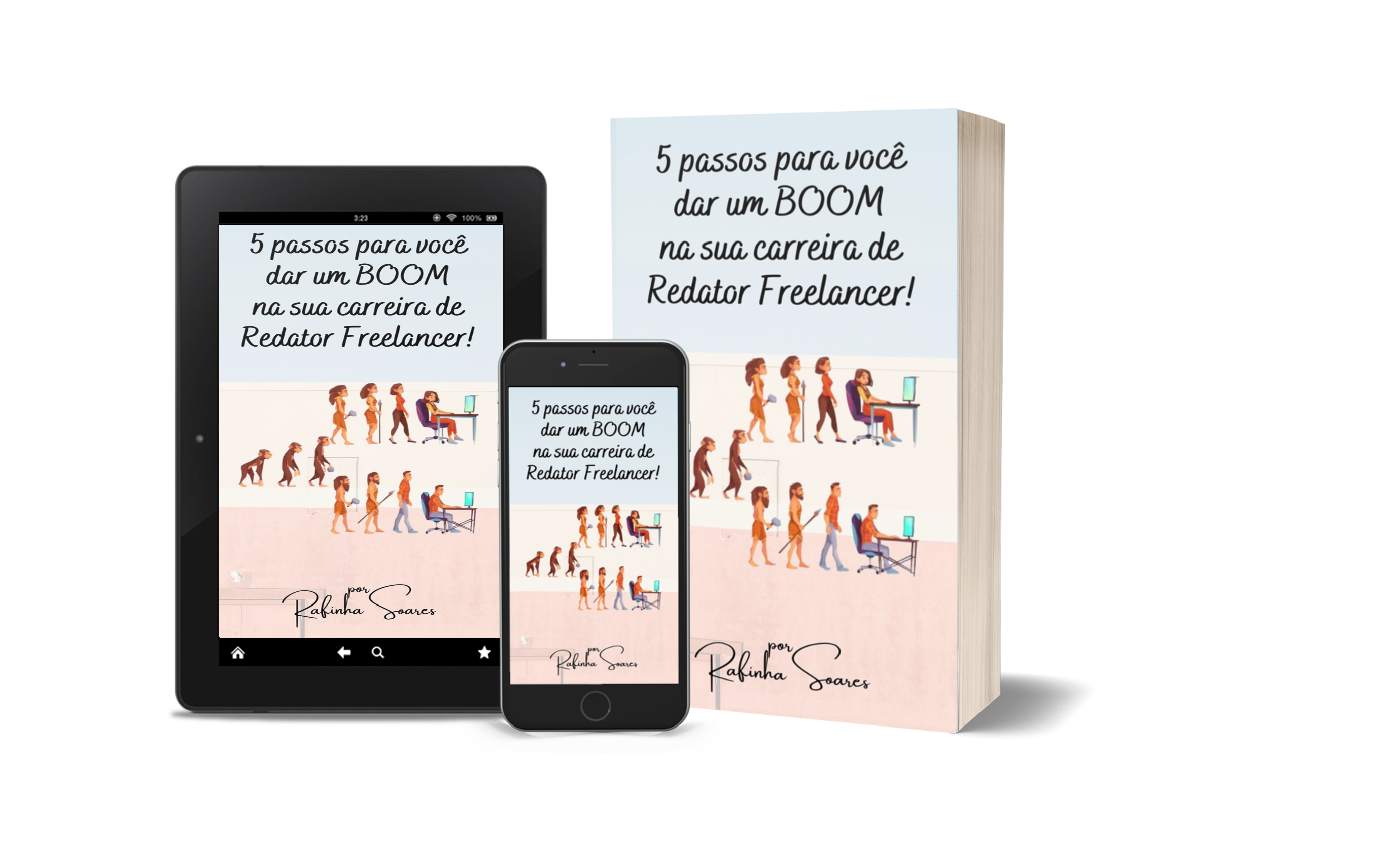 Capa do E-book 5 Passos para dar um BOOM na sua carreira de Redator Freelancer - Rafinha Soares